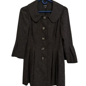 A. Byer Charcoal Buttoned Trench Coat